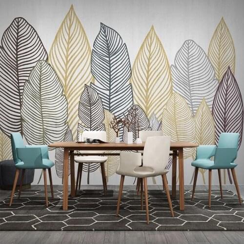 Custom Mural Wall Art Wallpaper Plant Leaf 3D Modern Living Room Dining Room Bedroom TV Background Photo Wall Paper Home Decor