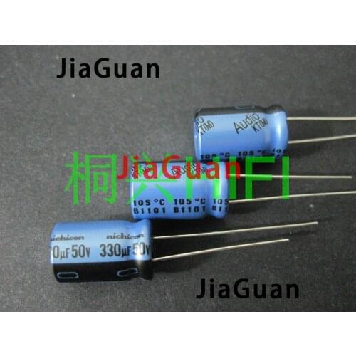 20pcs Genuine NICHICON KT 50V330UF 10X16MM Audio Electrolytic capacitor blue kt 330uF/50v hot sale 330UF 50V