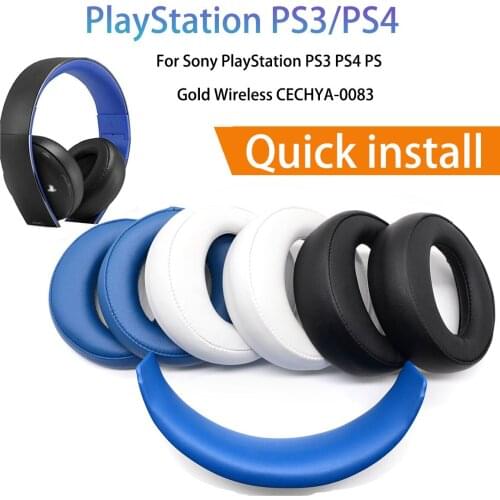 New Earpads Ear pads Cushions cups earmuff With Headband for Sony PlayStation PS3 PS4 PS Gold Wireless Stereo 7.1 Headphones