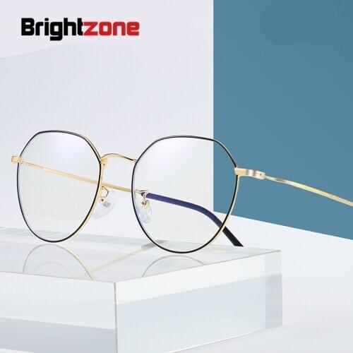 Brightzone Woman Metal Computer Glasses Fashion Eyewear Comfort Anti Blue Ray Radiation Light Blocking Frame Spectacles Men