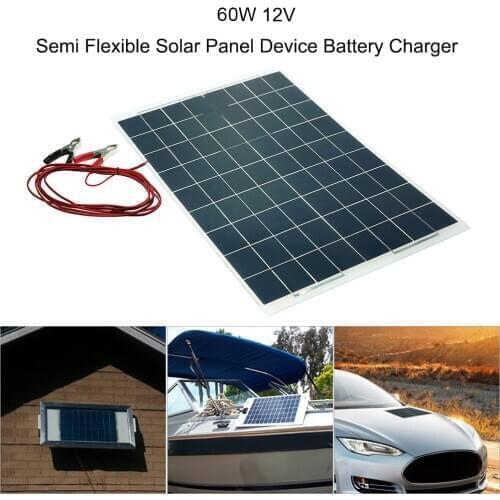 Solar Panel 60W 12V Semi Flexible Solar Panel Device Battery Charger Electrical Equipment Products Solar Equipment Solar Panel