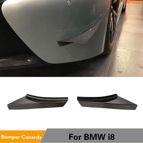 Front Bumper Fins Canards Spoiler for BMW i8 2014 2015 2016 2017 2018 Carbon Fiber Front Bumper Fins Splitters Decoration