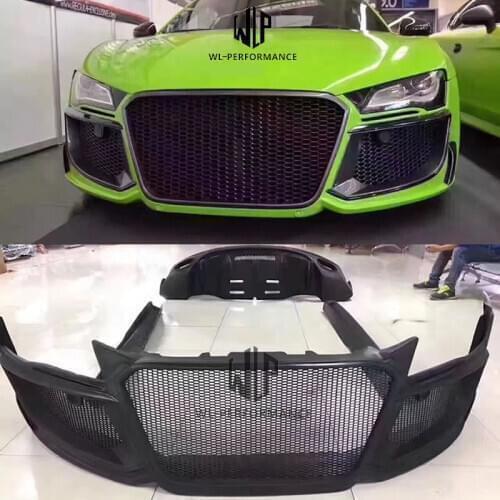 R8 High Quality FRP Unpainted front bumper rear bumper side skirts front grill for Audi R8 Regula Car body kit 2008-2015