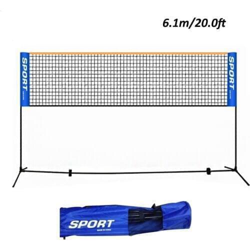 Portable Adjustable Badminton Net Rack Set Multi-function Volleyball Net Bracket Extending Net Rack with Folding Anti-rust Steel