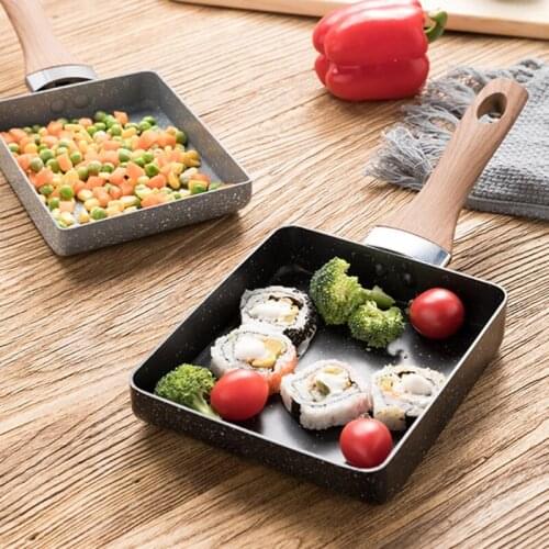 Retangular Omelette Pan Tamagoyaki Egg Pan, Nonstick Maifan Stone, Anti-Scalding Handle for Glass ,Electic Gas Stove