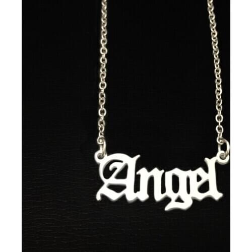 Sasusp Angel Choker Baby Charm Necklace For Girl Women Princess Pendant Necklaces Stainless Steel Jewelry Gifts