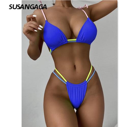 Sexy Bikinis Swimsuit Women 2021 Push Up Swimwear Brazilian Biquini Two Piece Bathing Suits Patchwork Bather Summer Beachwear