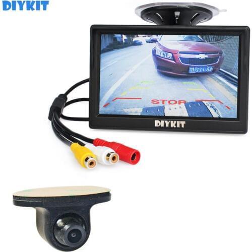 DIYKIT 5 inch LCD Rear View Car Monitor + Waterproof UFO Style Color Rear View Car Camera For Parking Assistance System