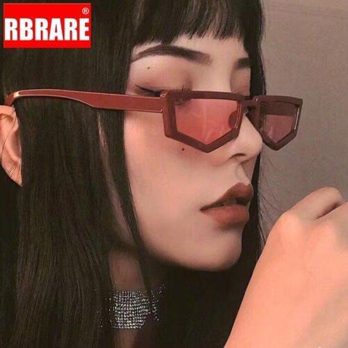 RBRARE 2021 Retro Polygon Sunglasses Women Small Square Men Sun Glasses Fashion Vintage Brand Design Street Beat Black Sunglass