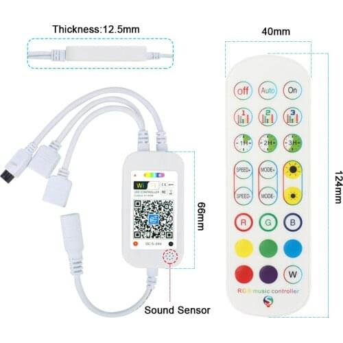 Mini WiFi Smart LED Controller 4 Pin RGB LED Strip Light Contoller DC 5-24V APP Remote Voice Control Work With Alexa Echo Google