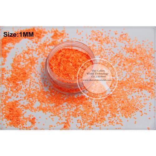 TCF506 Neon Orange Red Colors 1.0mm size solvent resistant glitter for nail Art nail Polish or other DIY decoration