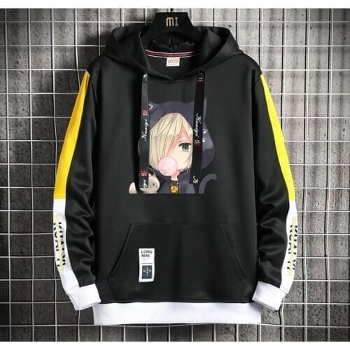 Anime Yuri on ice Hoodie teenagers Popular Harajuku Hoodeds Pullover Streetwear Casual Fake Two-Piece jacket coat