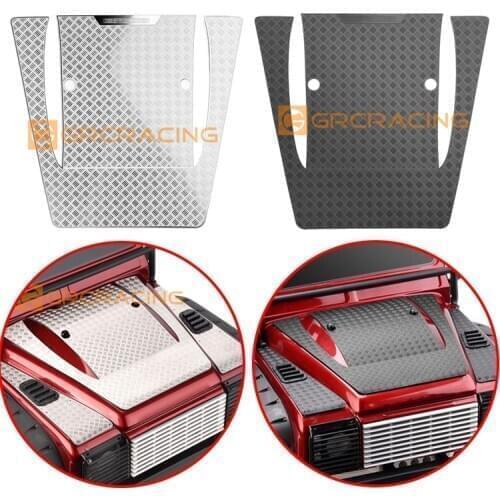 TRAXXAS TRX4 Defender Central skid plate of the hood Metal decorative sheet of the hood Silver/Black