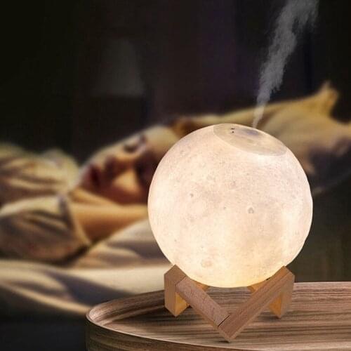 Air humidifier 3D Moon Lamp aromatherapy essential oil diffuser USB ultrasonic humidifier air atomizer purifier led night light