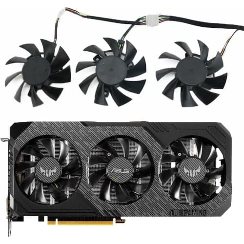 75mm FD8015U12S 7PIN GTX 1660 RX5700 RX5700XT GPU FAN For ASUS GTX 1660Ti 1660super RX 5700 XT TUF X3 OC Graphics Cooling Fan