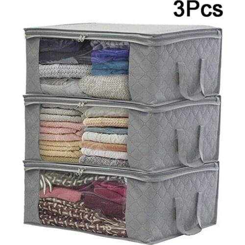 Clothes Storage Box Oxford Cloth Spinning Quilt Bag Fabric Storage Box Covered Folding Wardrobe Finishing Box Extra Large