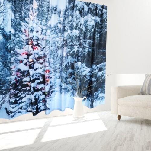 Christmas Halloween Velcro Curtains For Living Room Hall Bedroom Decoration Window Curtain Interior Home Kitchen Wall Tapestry