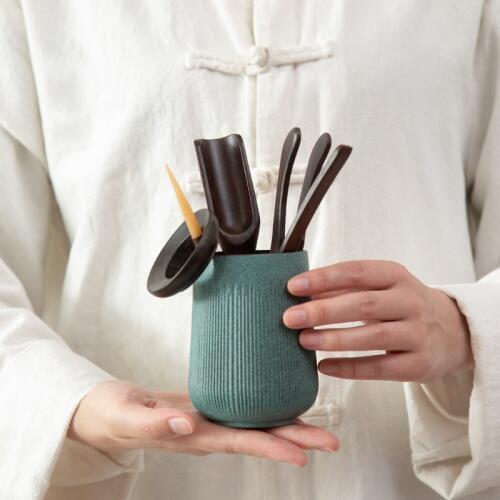 LUWU green ceramic tea ceremony sets chinese tea accessories