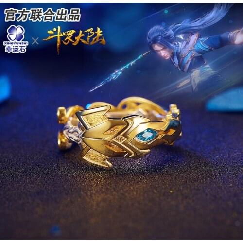 [The Land Of Warriors]Douluo Continent Anime Ring 925 Sterling Silver Tang San Hammer Douluo Dalu Shrek Action figure Gift