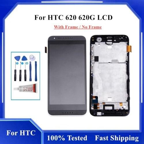 5.0" For HTC Desire 620G Display Digitizer For HTC Desire 620 620G 620U 620T LCD Touch Screen With Frame Replacement Parts
