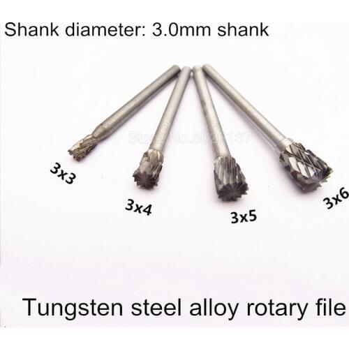 1Pcs Carbide Tungsten Steel Grinding Head Single Slot Cylindrical Ball Milling Cutter Woodworking Rotary File Alloy Woodwork