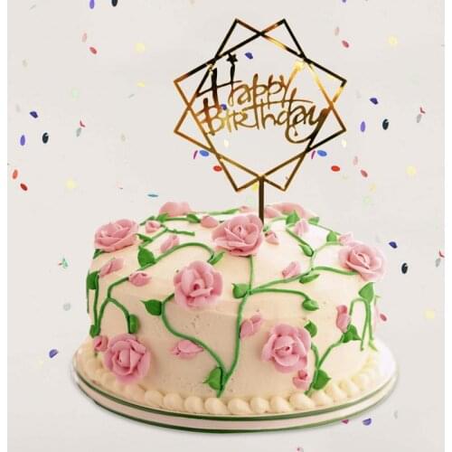 1PCS Happy Birthday Cake Topper Bling Sparkle Decoration Sign Happy Birthday Valentines Day Girl`s Birthday Wedding Decoration