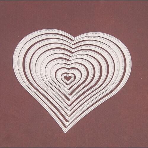 10pcs Stroked Hearts Stencil Metal Cutting Dies for DIY Paper Craft Project Scrapbook Paper Album Greeting Cards