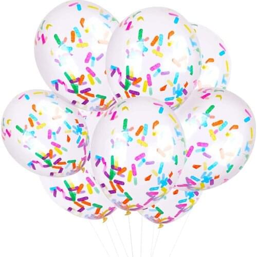 10pcs Ice Cream Balloons Birthday Wedding Party Decoration Long Strips Paper Confetti Latex Ballons Baby Shower Sprinkles Globos