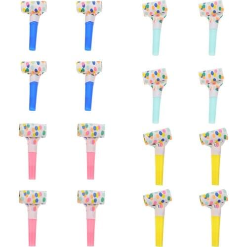 16Pcs Party Blower Noise Maker Musical Blowouts Whistle Party Blow Horns