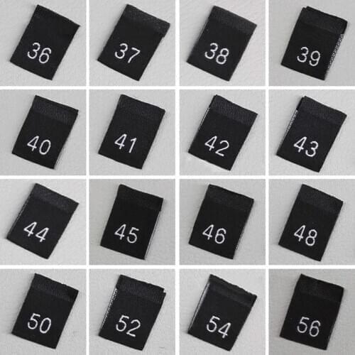 500Pcs Clothing Size Label Number Black Garment Clothes T Shirt Dress Cloth Pants Fabric Label Tag 35*12mm
