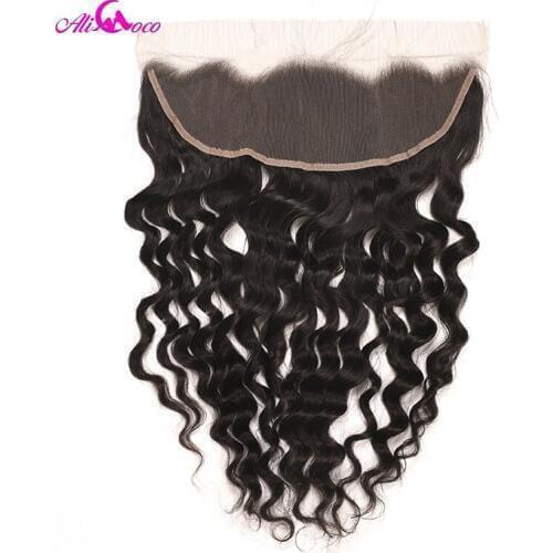 Ali Coco Brazilian Loose Deep Wave Frontal 8-20 Inch 13X4 Ear To Ear Lace Frontal Natural Color 100% Remy Human Hair Frontal