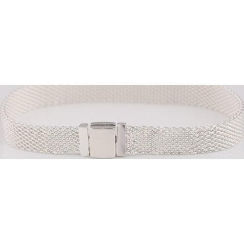 Authentic S925 Sterling Silver Reflexions Bangle Bracelets For Women fit Lady Bead Charm Pendant DIY Jewelry Making