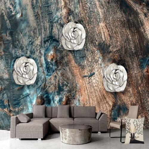 Large Custom Murals 3 d Wallpaper Desktop Wallpaper Modern Living Room Decor Flower Wallpaper Vntage Wood Grain Wall Mural
