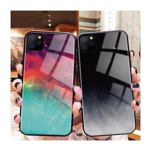 For Apple iphone 11 2019 Case Luxury Hard Tempered Glass Protective Back Cover case For iPhone 11 Pro Max full cover shell
