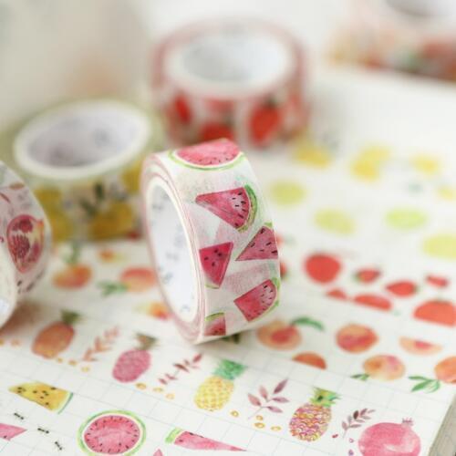 Fresh Fruits Theme Masking Washi Tape 15mm x 7m Decorative Adhesive Tape Decora Diy Scrapbooking Sticker Label Stationery