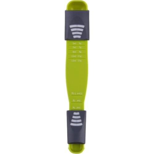 Home Practical Green ABS Double End Eight Stalls Adjustable Scale Measuring Spoons Metering Spoon Kitchen Tools