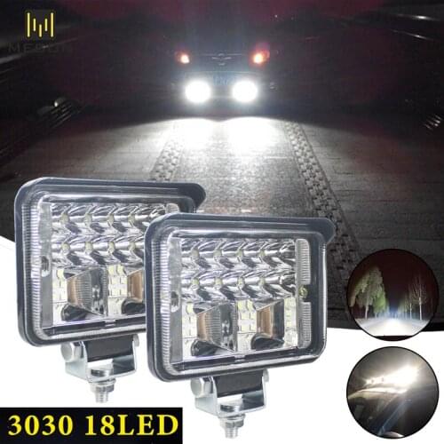 Excavator Headlight SUV Working Spot Light Moto Fog Lamp Scooters Spotlight White Super Bright 18 LED 6500k 1200LM Waterproof