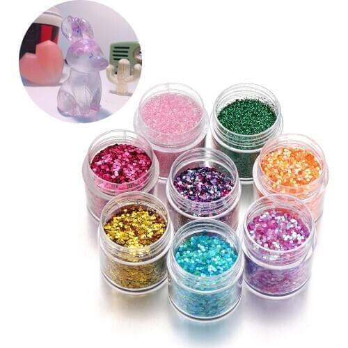 4Bottles UV Resin Epoxy Molds Jewelry Fillings Glitter Sequin Epoxy Mold Flash Sequins Powder For DIY Jewelry Making Nail Art