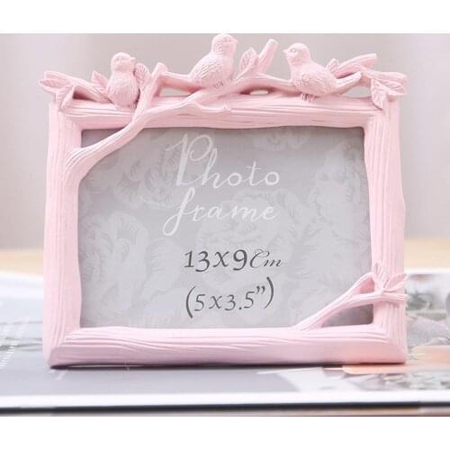 Retro Resin Bird Photo Frame Creative Vintage Birds Tree Picture Wedding Bedroom Desktop Decor Ornaments Gift Rectangle Frame