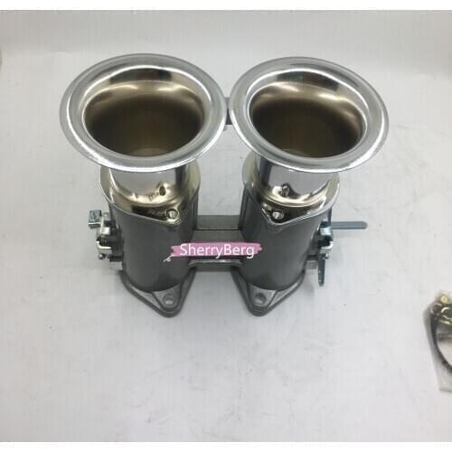 SherryBerg 45dcoe 45 dcoe 45mm DCOE Twin 45mm Throttle Bodies Body + air horns /stacks for Weber/Dellorto/Solex DCOE/DHLA carb