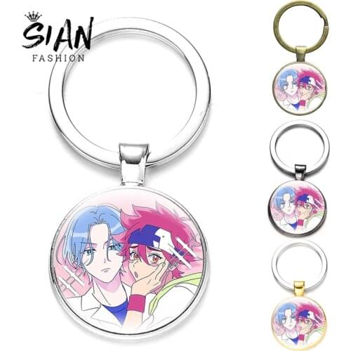 Fashion Anime SK8 The Infinity Keychain Handmade Glass Dome Vintage Key Rings Charms Unisex Jewelry Decorations Gift Wholesale