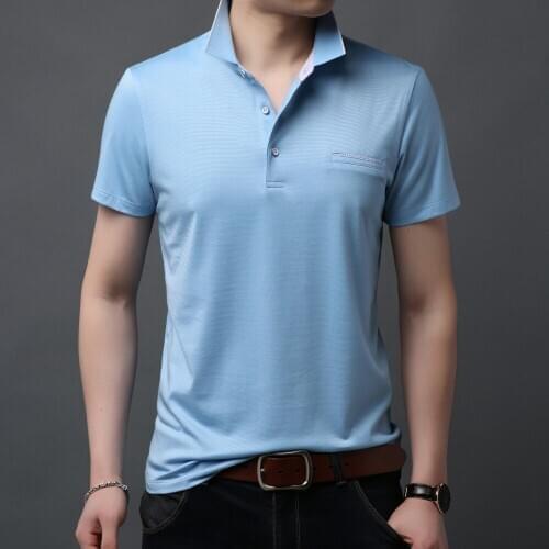 Polo Shirts 2020 Mens New High Quality Polos Business Men Cotton Short Sleeve Shirt Summer Clothes Pink Green Blue F9365