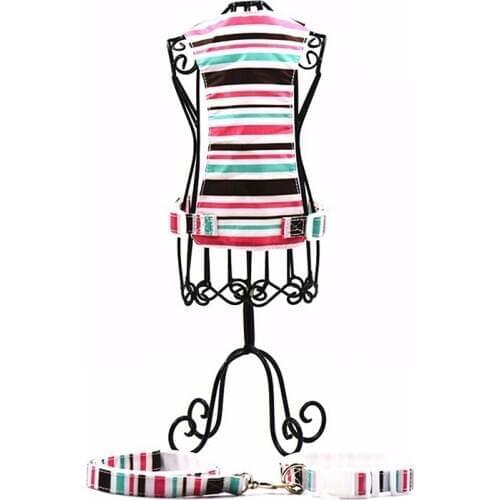 Pet Harness Set Nylon Stripe Style Dog Harness+Collar+Leash Adjustable Dog Collar Leash Sets Puppy Collar And Leash For Dog