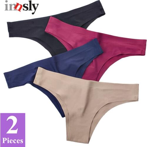 Underwear Female Panties Seamless Big Size Low Rise Sexy Women Ice Silk Bikini Briefs Solid Cotton Crotch T-Back Tanga Lingerie