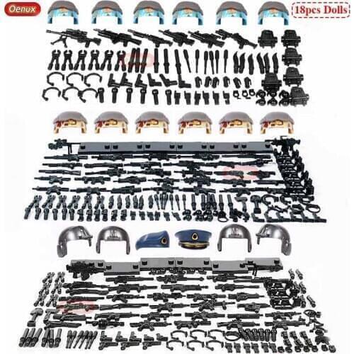 Oenux New Modern Military Building Block Military Camouflage Soldiers Figures With Weapons Brick Educational Toy For Boys Gift