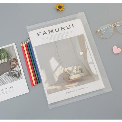 20pcs Waterproof A4 File Bag Button Airtight Folder Document Paper Organizer Storage School Office Supplies Stationery