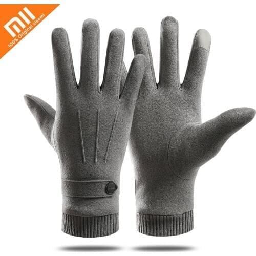 Xiaomi Warm Gloves Mens Winter Velvet Thicken Gloves Women Anti-slip Touch Screen Gloves Men Outdoor Driving Cycling Gloves