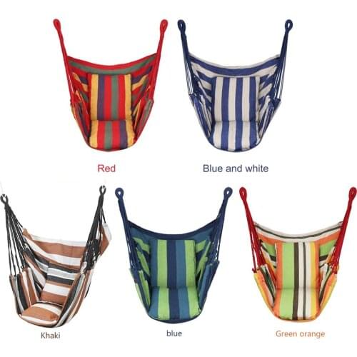 Camping Hammock Canvas Portable Hanging Hammock Chair Bedroom Adults Kid Hanging Rope Chair Swings Travel Camping Without Pillow