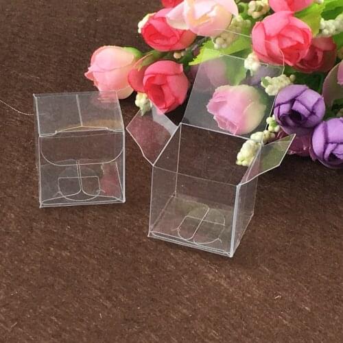 10pcs 14*14*14cm simple Clear Wedding PVC Box Gift Craft display Box small Jewelry packing holder Transparent plastic boxes