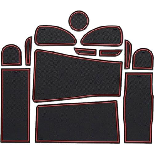 Anti-Slip Rubber Gate Slot Cup Mat for Toyota Prius 30 XW30 ZVW30 2010-2015 Door Groove Mat Accessories Stickers